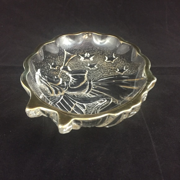 MIKASA Angel Song Gold Trim Clear Glass Candy Sweets Nuts Trinket Dish Christmas - Picture 6 of 9